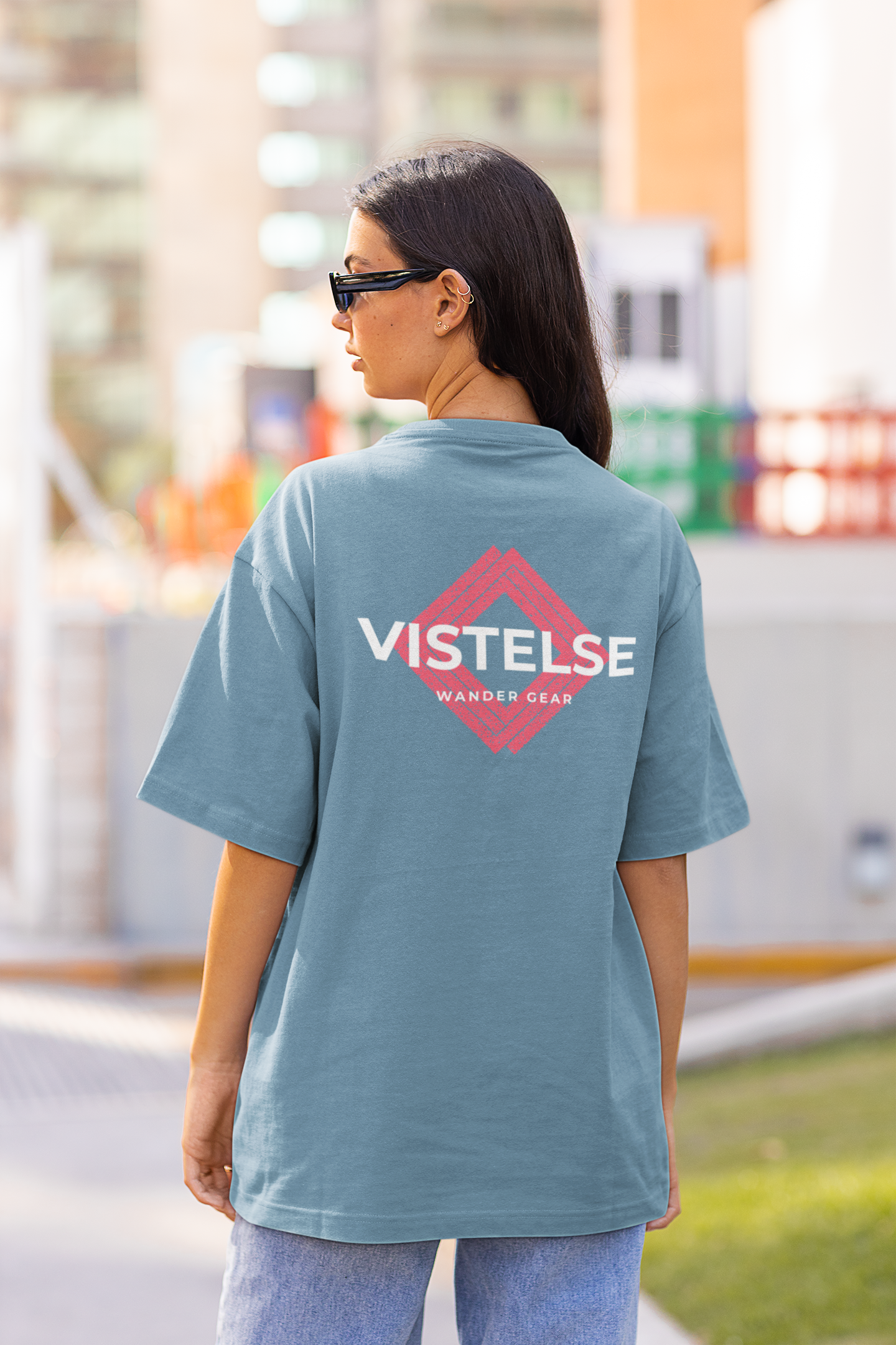 VISTELSE Wander Gear Pink and White Unisex T-Shirt