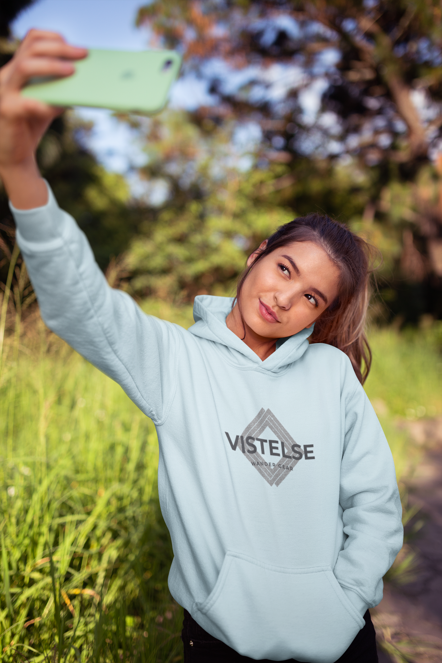 VISTELSE Wander Gear Grey and Black Unisex Hoodie