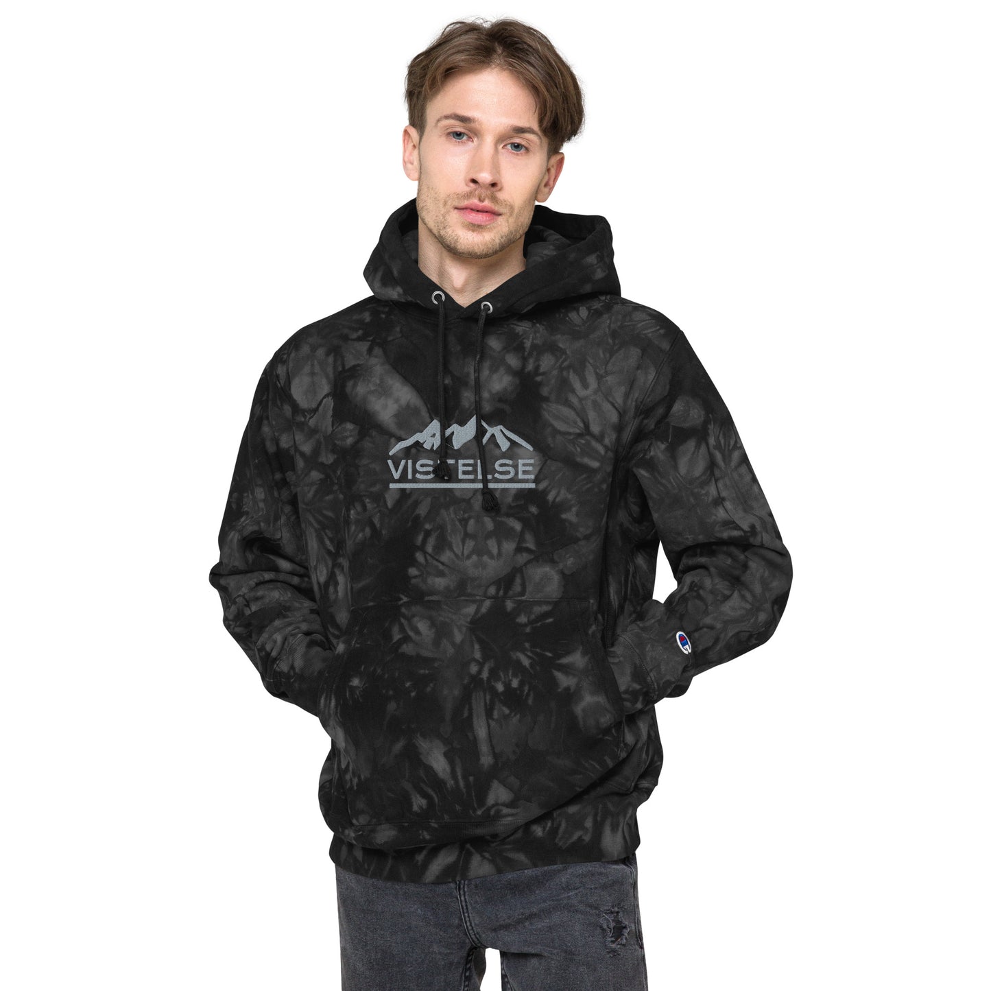 VISTELSE Mountains Logo Unisex Champion Tie-Dye Hoodie