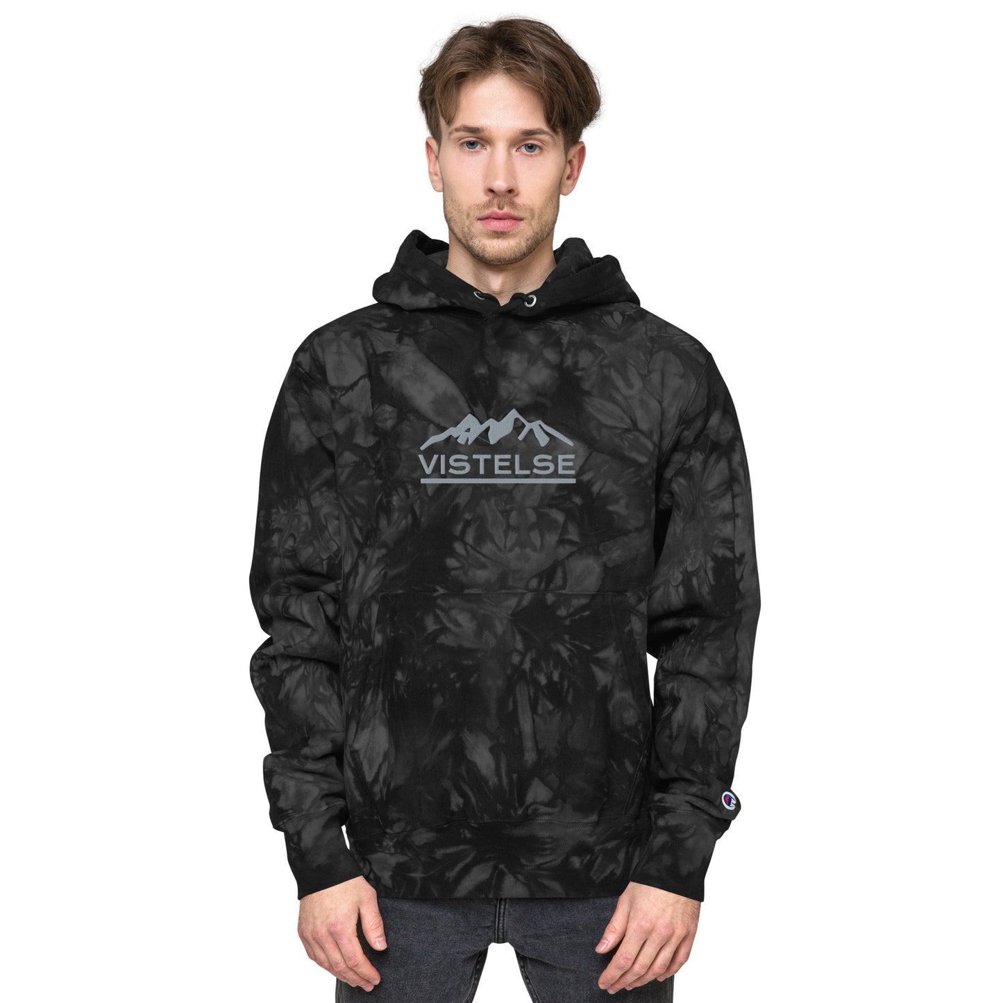 VISTELSE Mountains Logo Unisex Champion Tie-Dye Hoodie