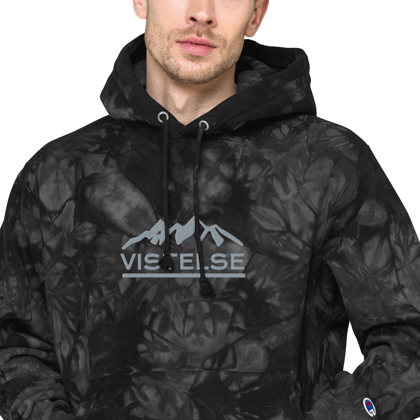 VISTELSE Mountains Logo Unisex Champion Tie-Dye Hoodie