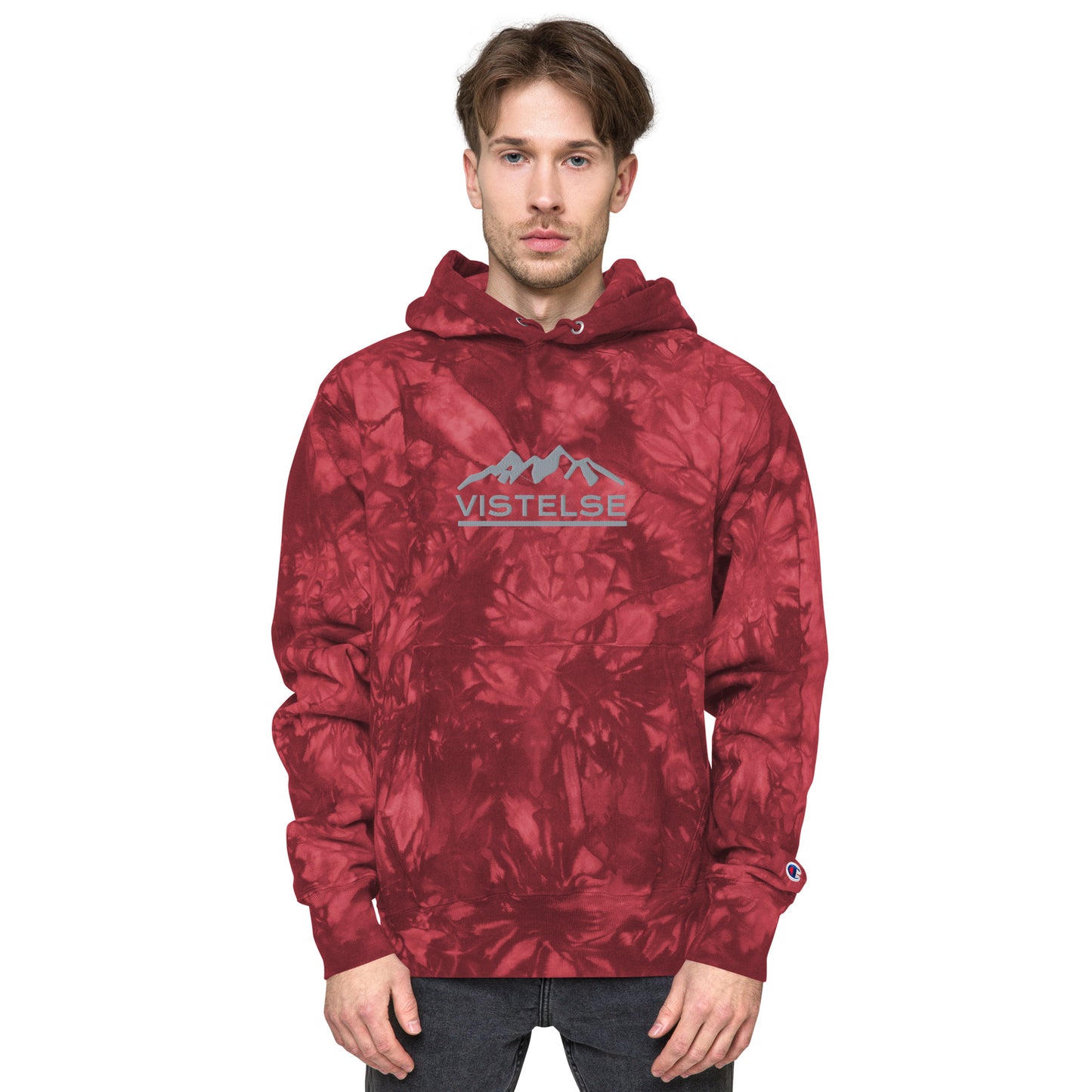 VISTELSE Mountains Logo Unisex Champion Tie-Dye Hoodie
