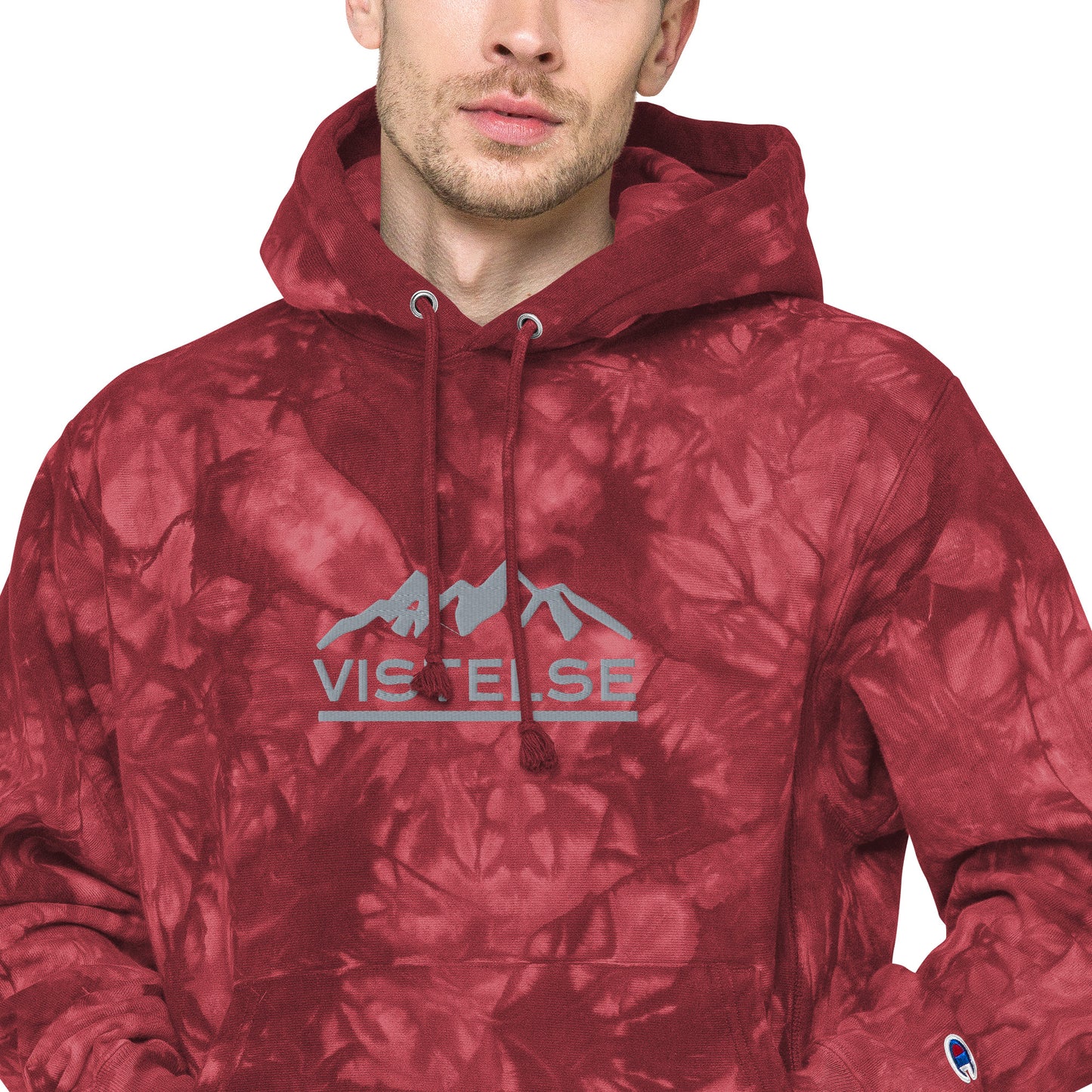 VISTELSE Mountains Logo Unisex Champion Tie-Dye Hoodie