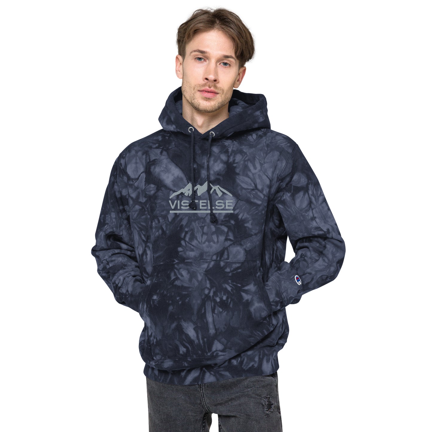 VISTELSE Mountains Logo Unisex Champion Tie-Dye Hoodie