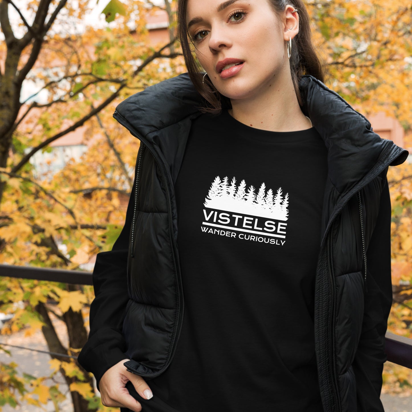 VISTELSE Wander Curiously Unisex Long Sleeve Tee