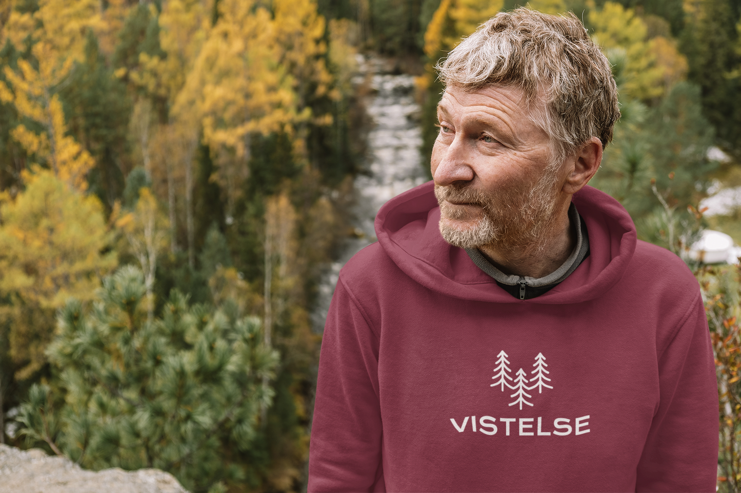 VISTELSE Trees Logo Embroidered Unisex Hoodie