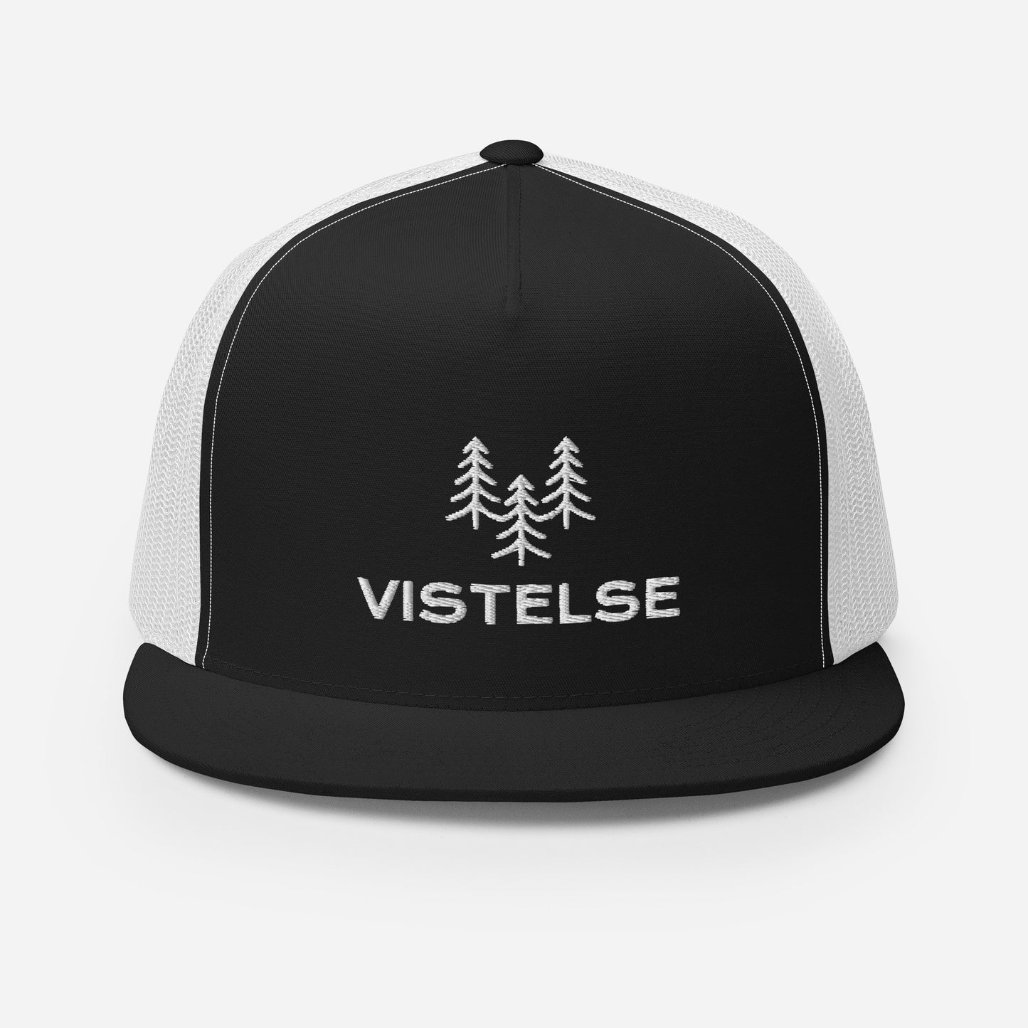 VISTELSE Trees White Embroidered Trucker Cap