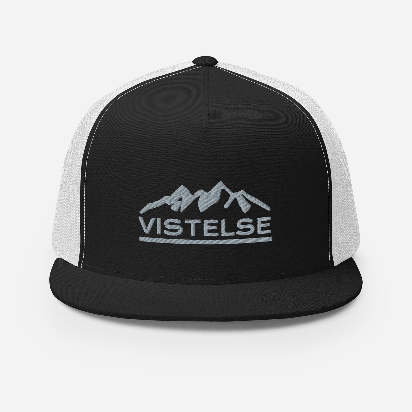 VISTELSE Mountains Grey Embroidered Trucker Cap