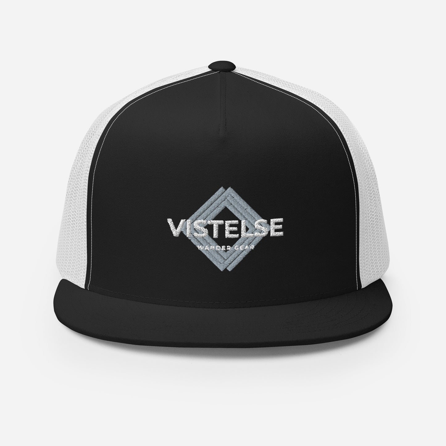 VISTELSE Wander Gear Grey Embroidered Trucker Cap