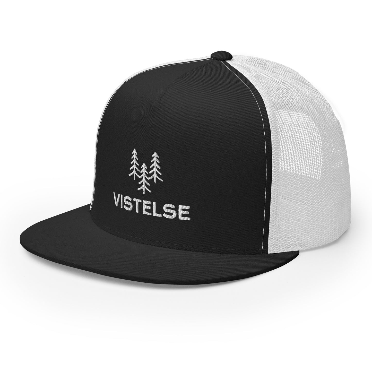 VISTELSE Trees White Embroidered Trucker Cap