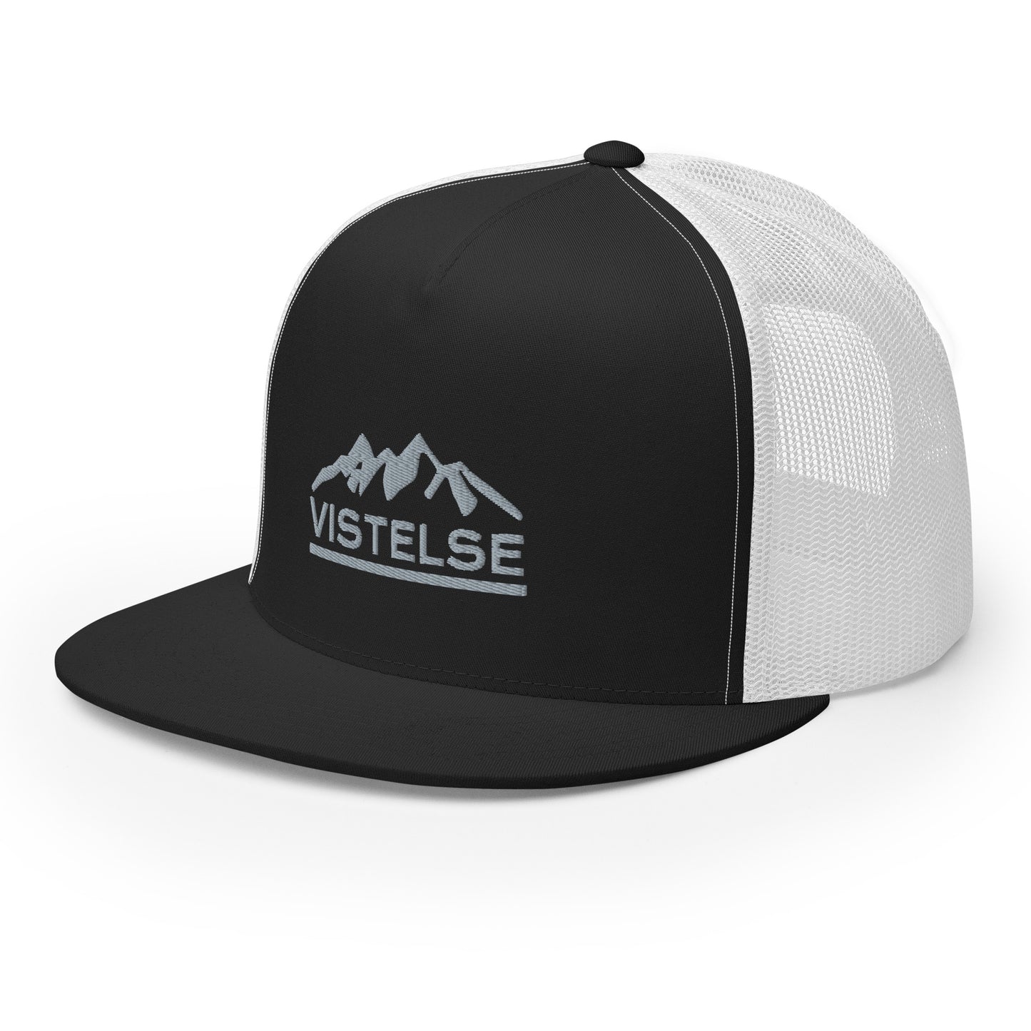 VISTELSE Mountains Grey Embroidered Trucker Cap