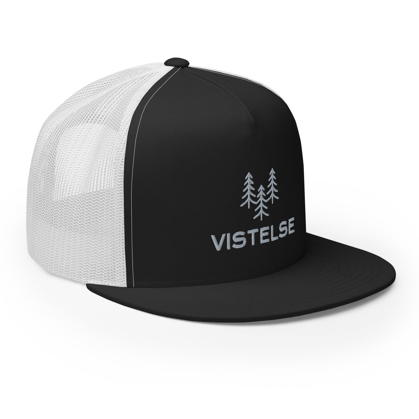 VISTELSE Trees Grey Embroidered Trucker Cap