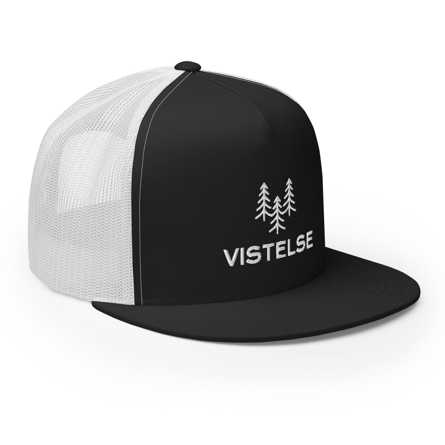 VISTELSE Trees White Embroidered Trucker Cap