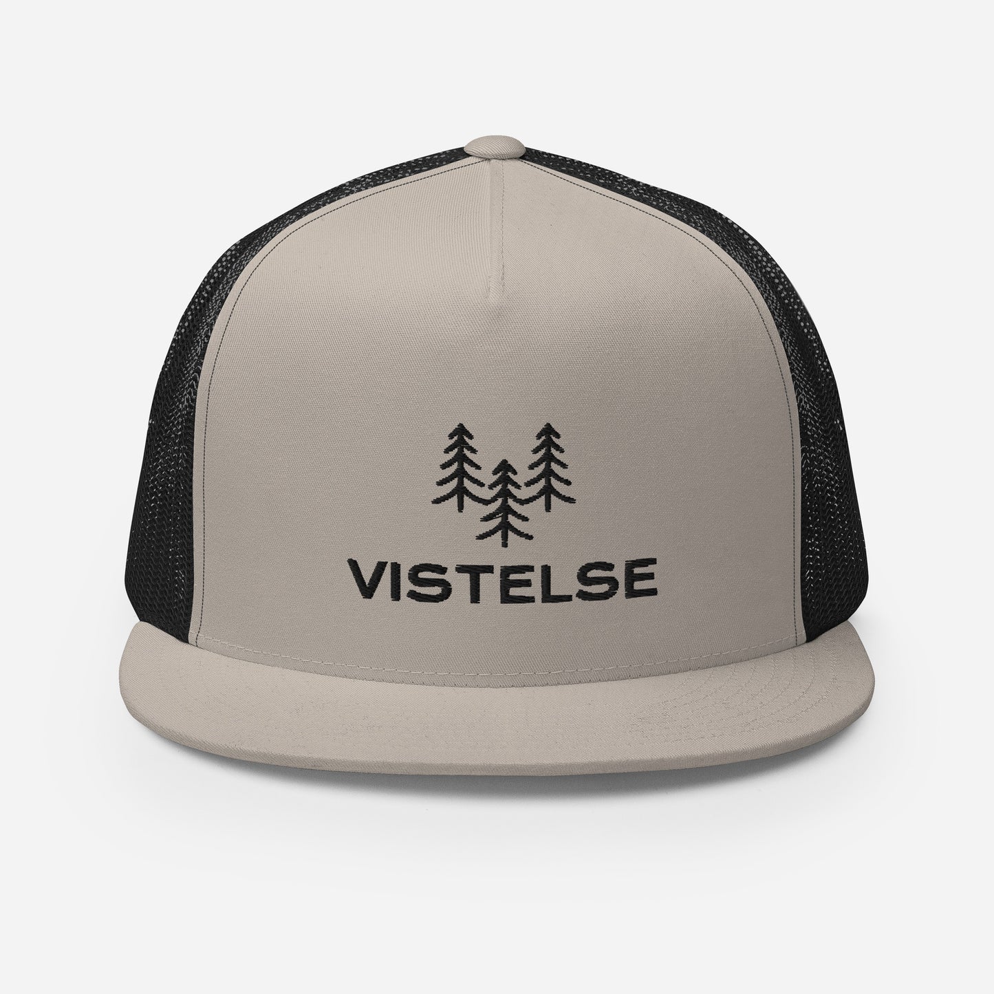 VISTELSE Trees Grey and Black Embroidered Trucker Cap