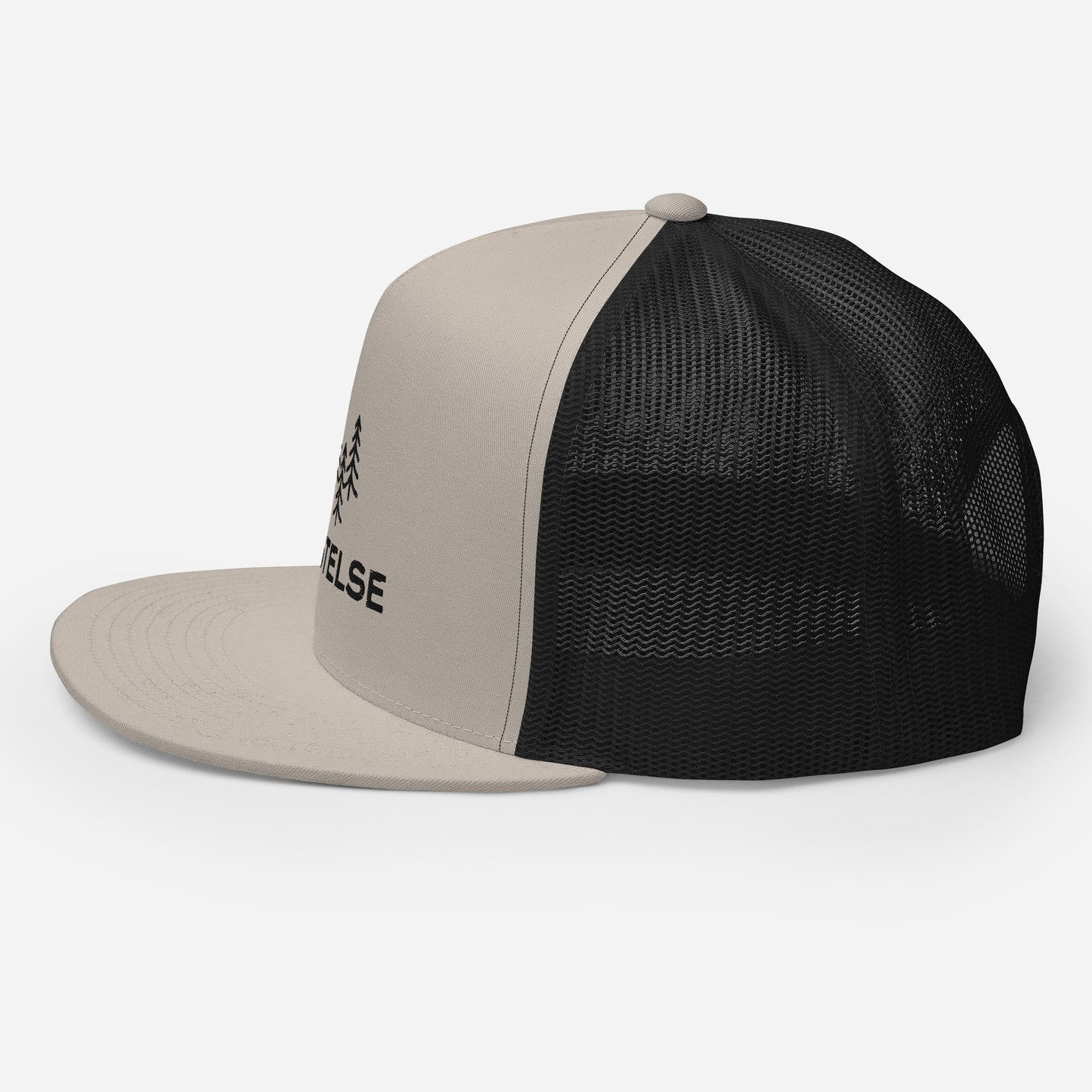 VISTELSE Trees Grey and Black Embroidered Trucker Cap