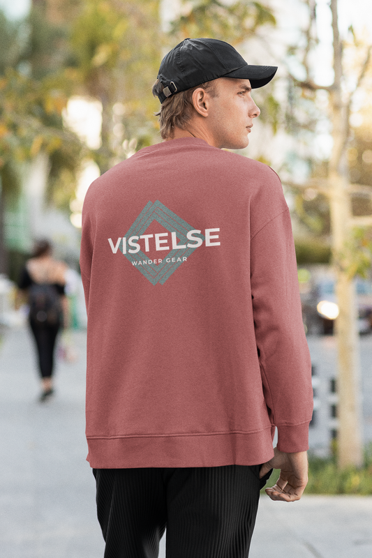 VISTELSE Wander Gear Sea Foam and White Unisex Crew Sweatshirt