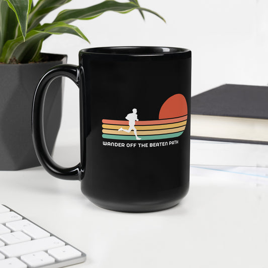 VISTELSE Wander Off The Beaten Path Runner Black Glossy Mug