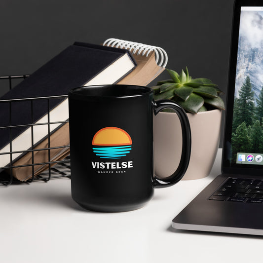 VISTELSE Wander Gear Sunset Black Glossy Mug