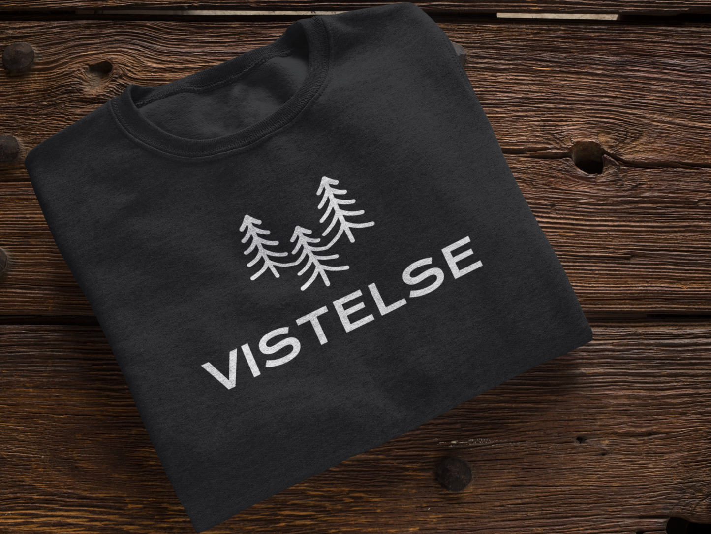 VISTELSE Trees Logo Embroidered Unisex Crew Sweatshirt