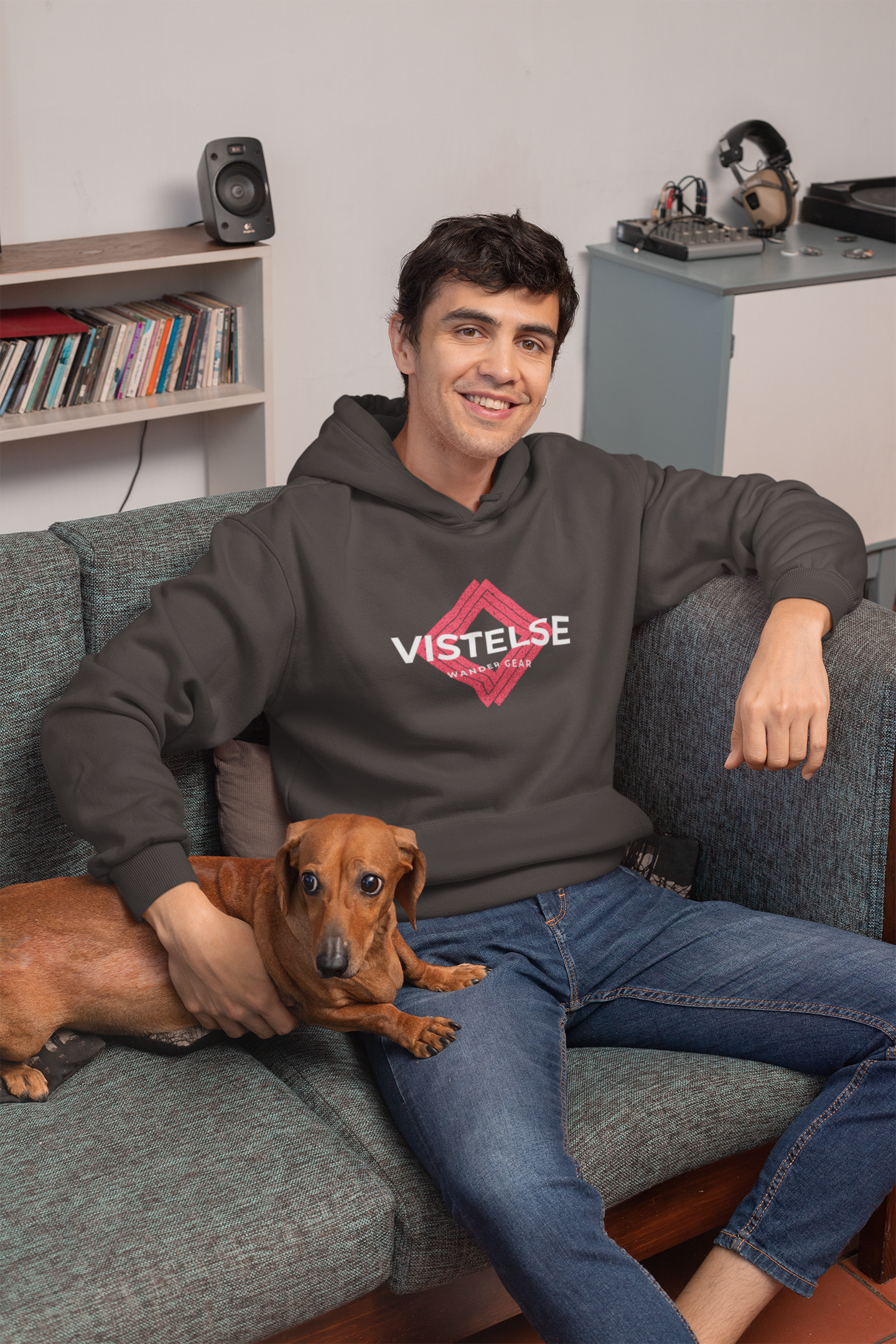 VISTELSE Wander Gear Pink and White Unisex Hoodie