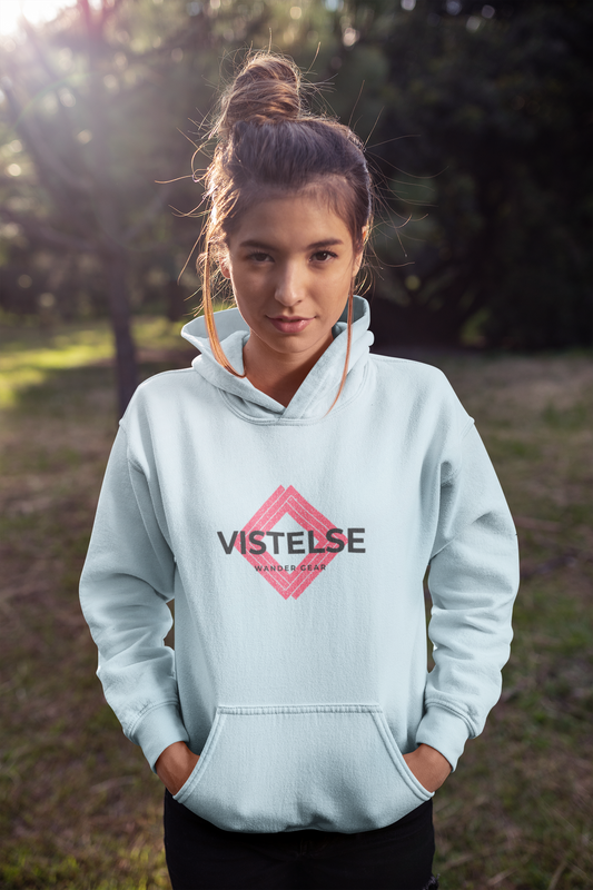 VISTELSE Wander Gear Pink and Black Unisex Hoodie