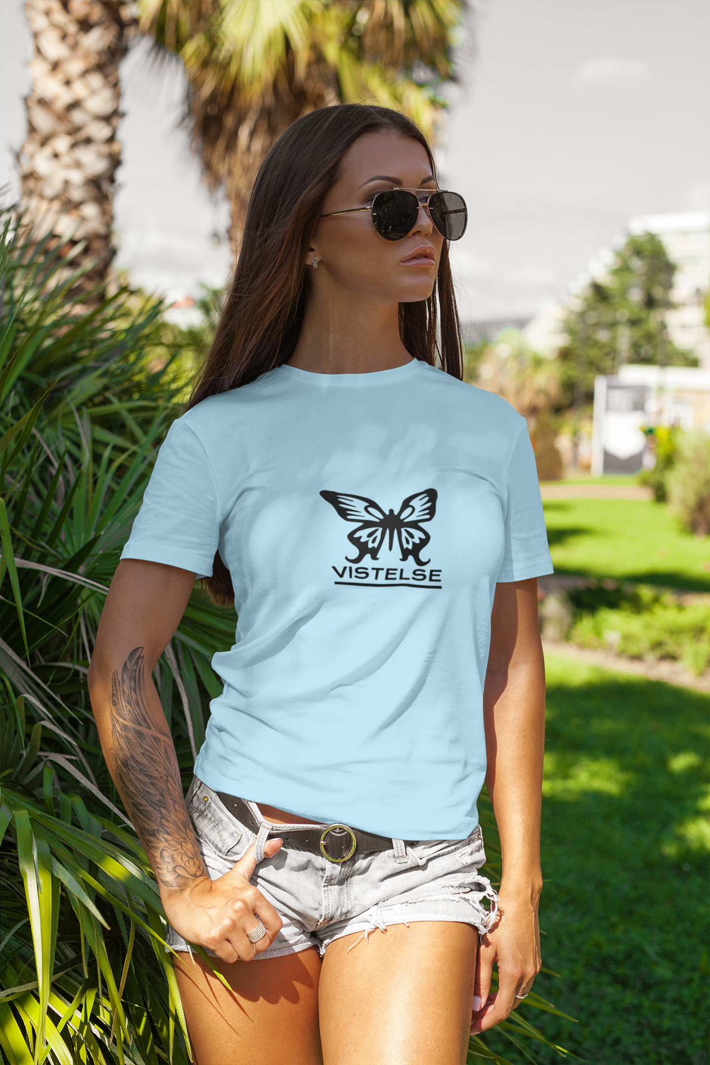 VISTELSE Butterfly Black Unisex T-Shirt