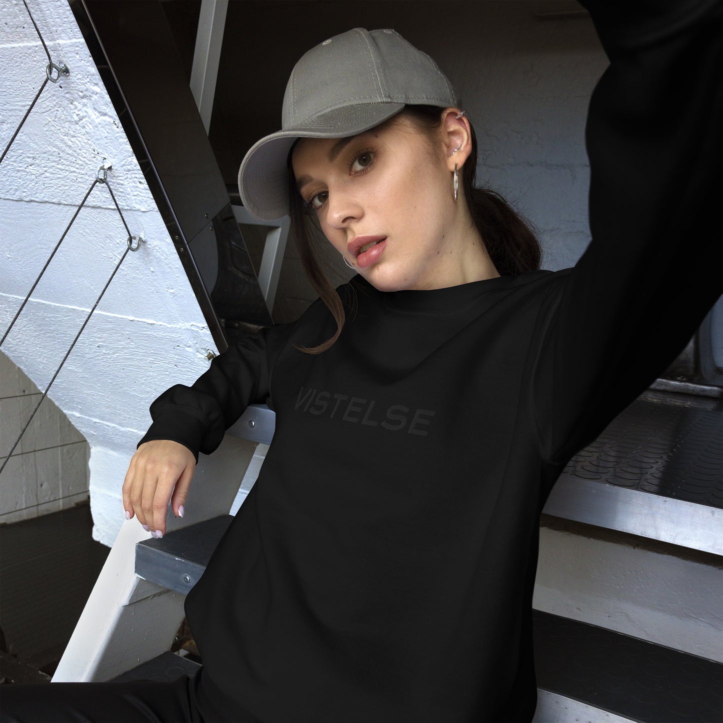 VISTELSE Embroidered Shadow Logo Unisex Sweatshirt