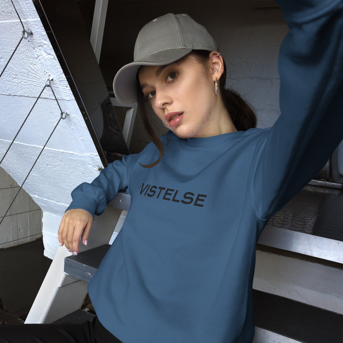 VISTELSE Embroidered Shadow Logo Unisex Sweatshirt