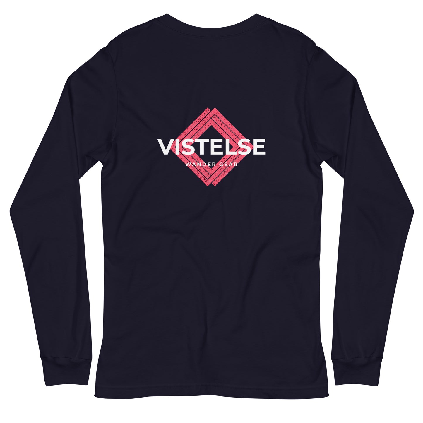 VISTELSE Wander Gear Pink and White Unisex Long Sleeve Tee