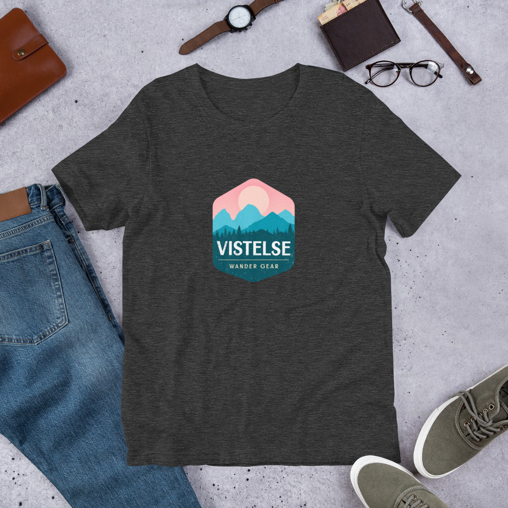 VISTELSE Wander Gear Pastel Mountain Badge Unisex t-shirt