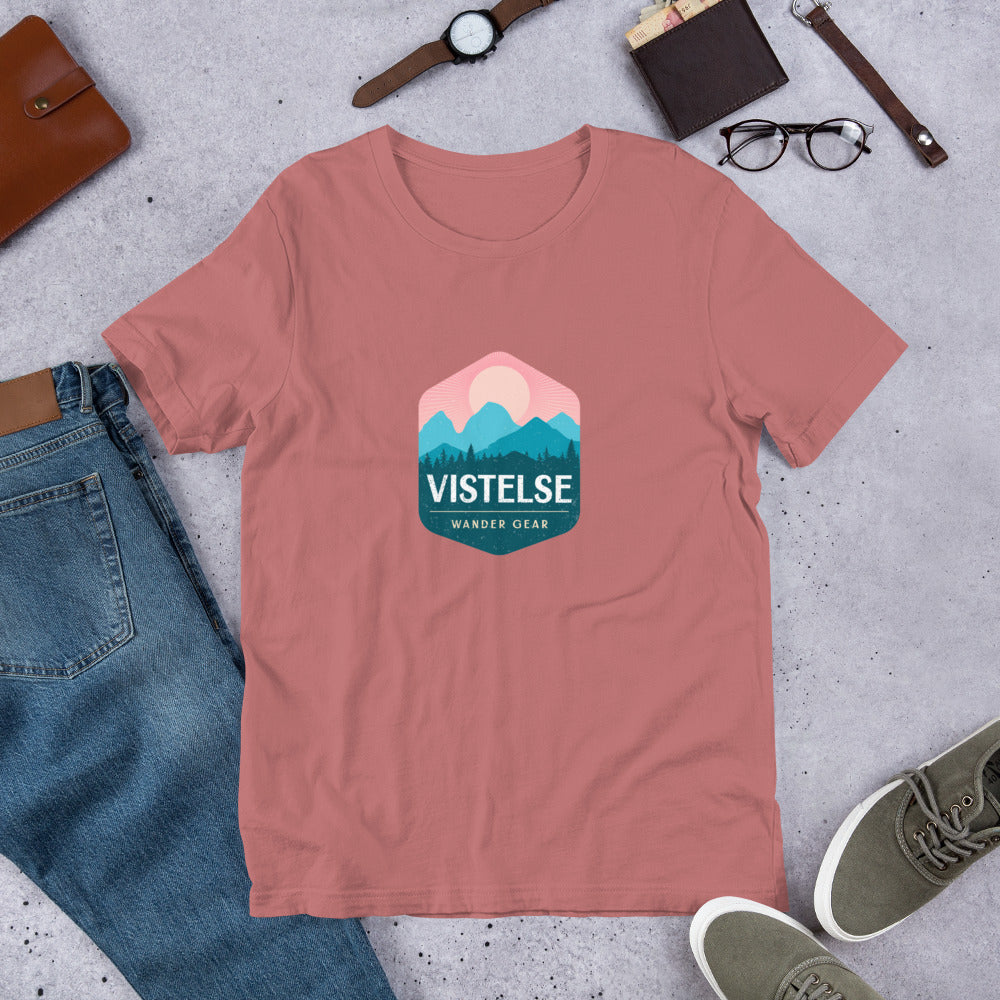 VISTELSE Wander Gear Pastel Mountain Badge Unisex t-shirt