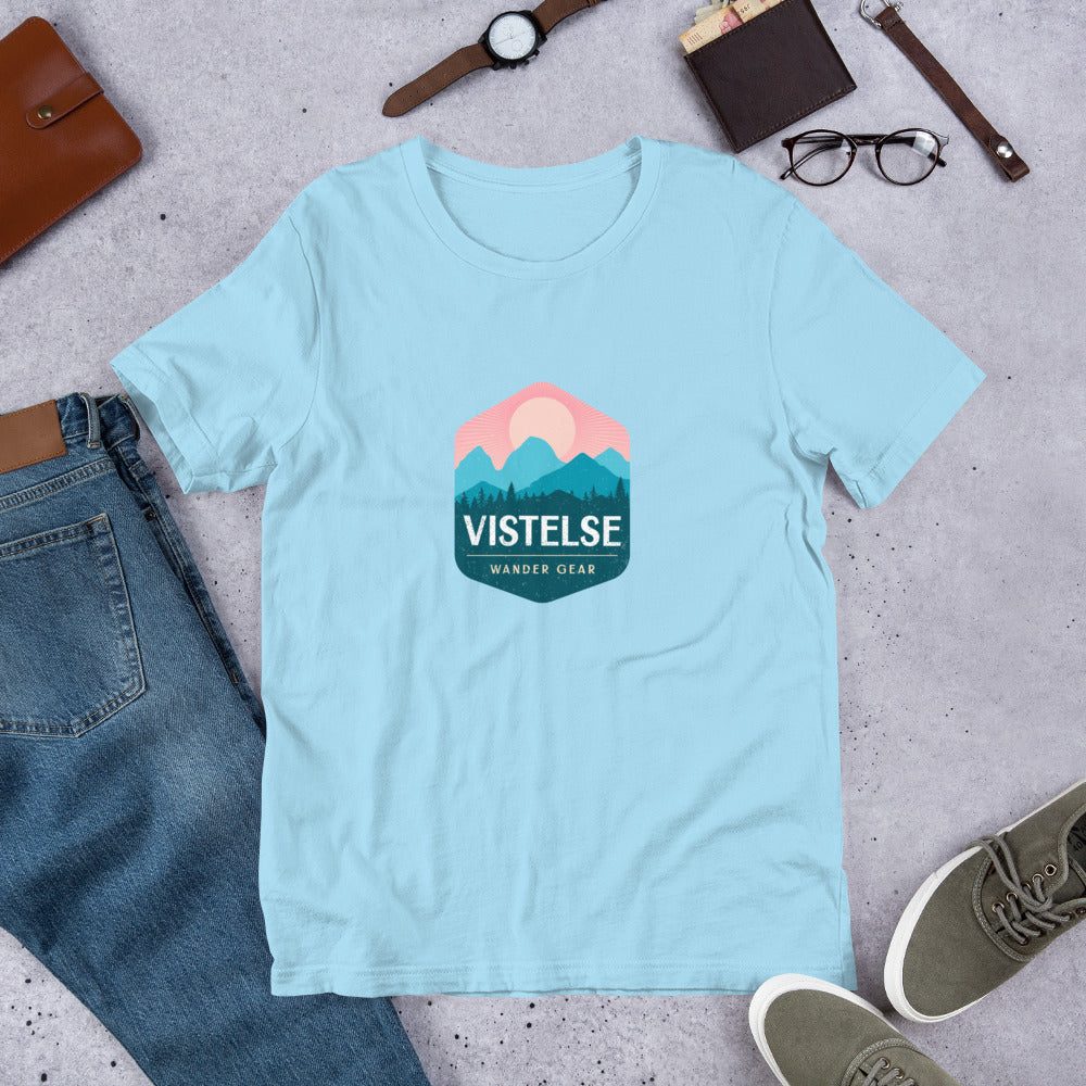 VISTELSE Wander Gear Pastel Mountain Badge Unisex t-shirt