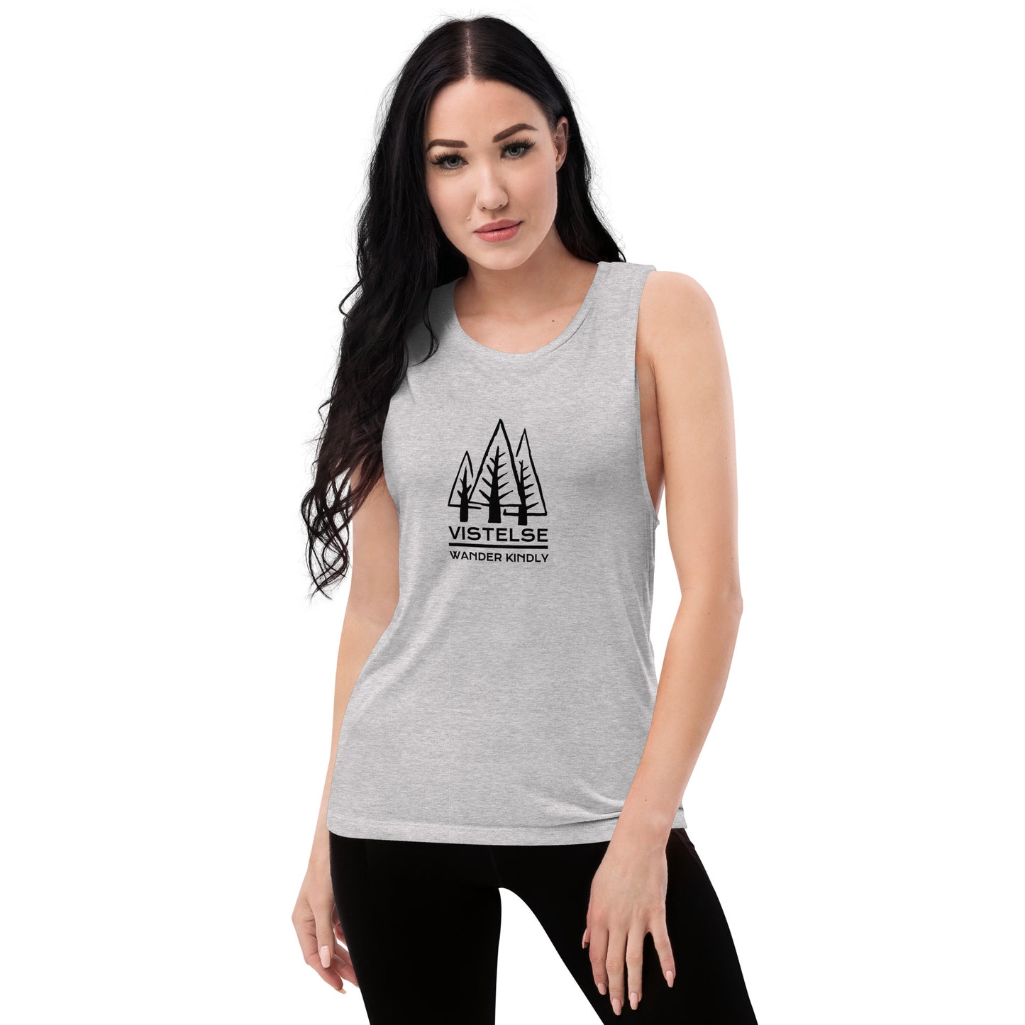 VISTELSE Wander Kindly Black Ladies’ Muscle Tank