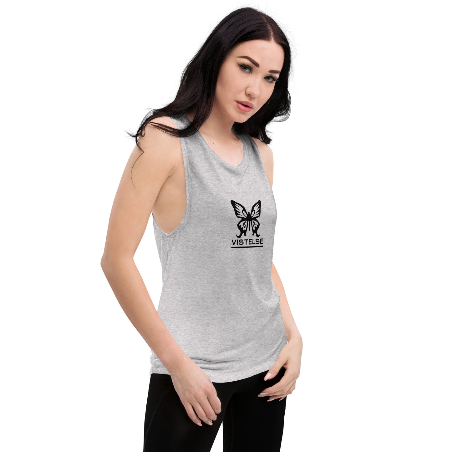 VISTELSE Butterfly Black Ladies’ Muscle Tank