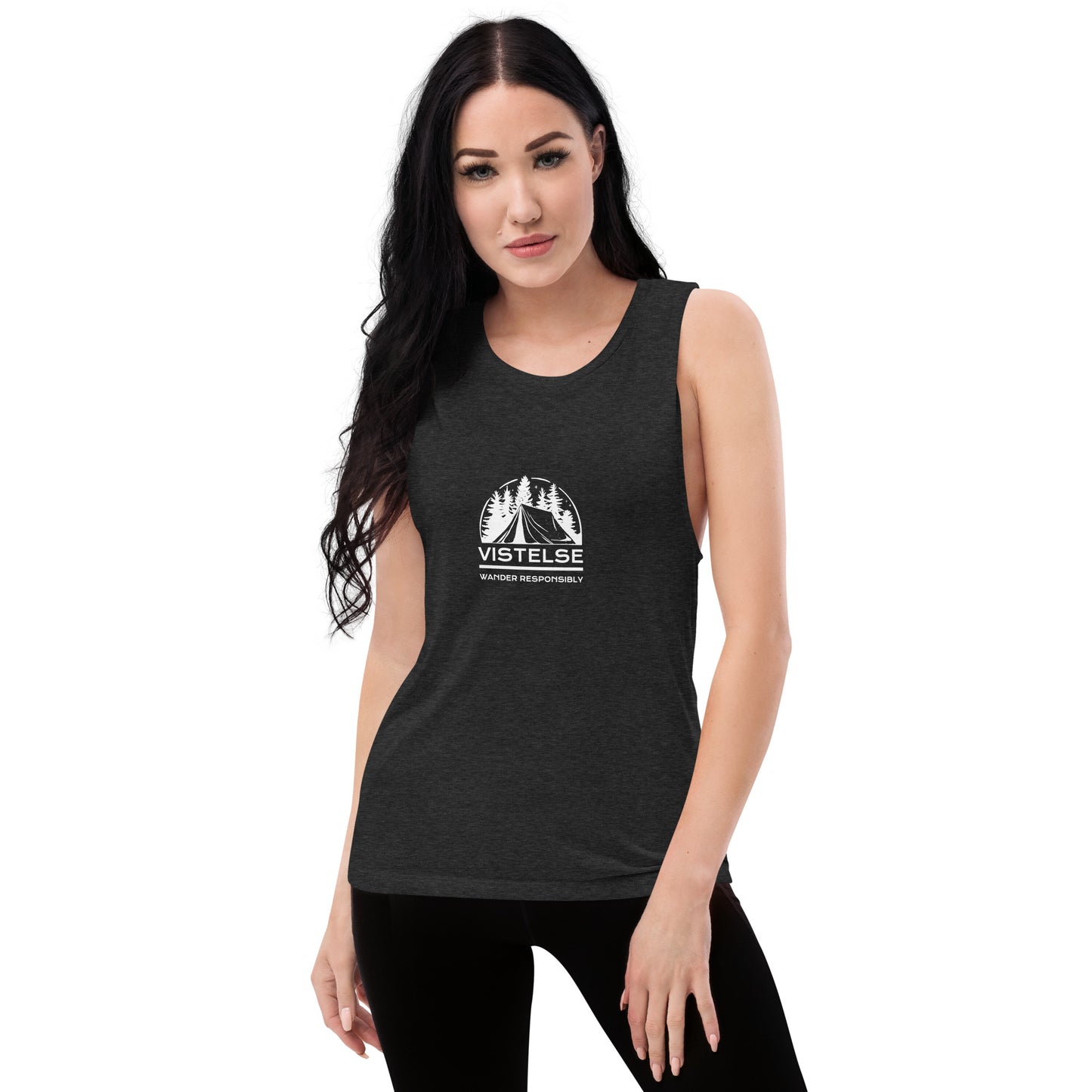 VISTELSE Wander Responsibly White Ladies’ Muscle Tank