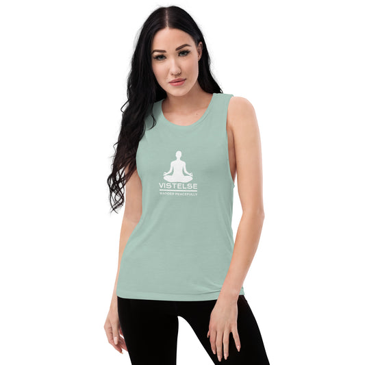 VISTELSE Wander Peacefully White Ladies’ Muscle Tank