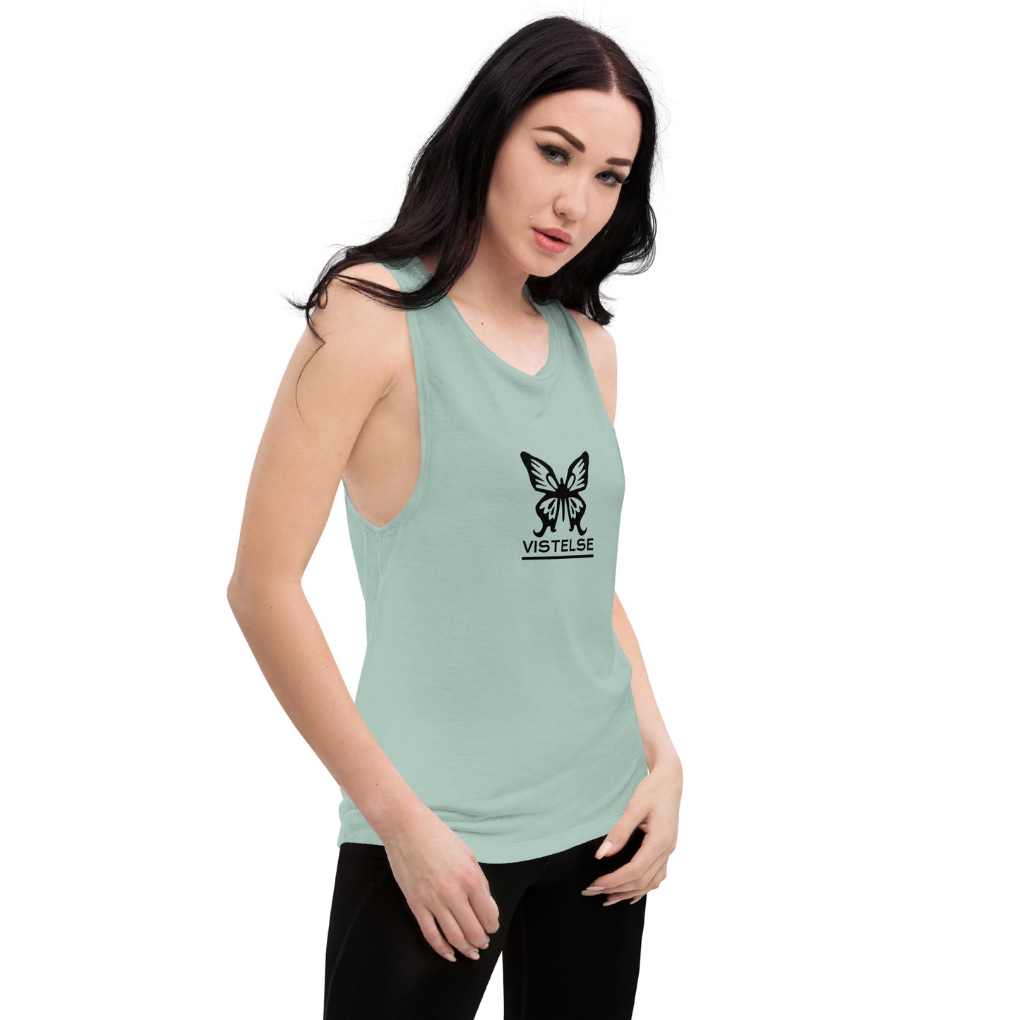 VISTELSE Butterfly Black Ladies’ Muscle Tank