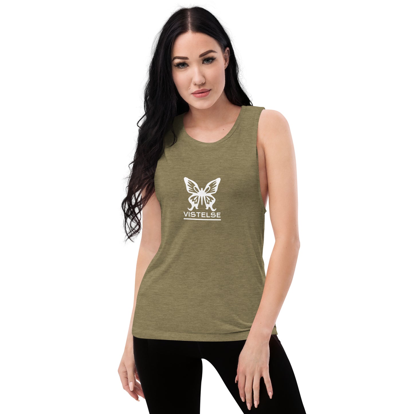 VISTELSE Butterfly White Ladies’ Muscle Tank