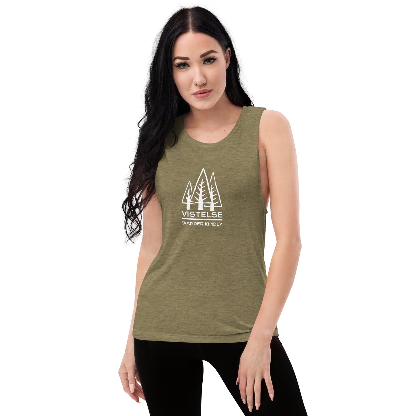 VISTELSE Wander Kindly White Ladies’ Muscle Tank