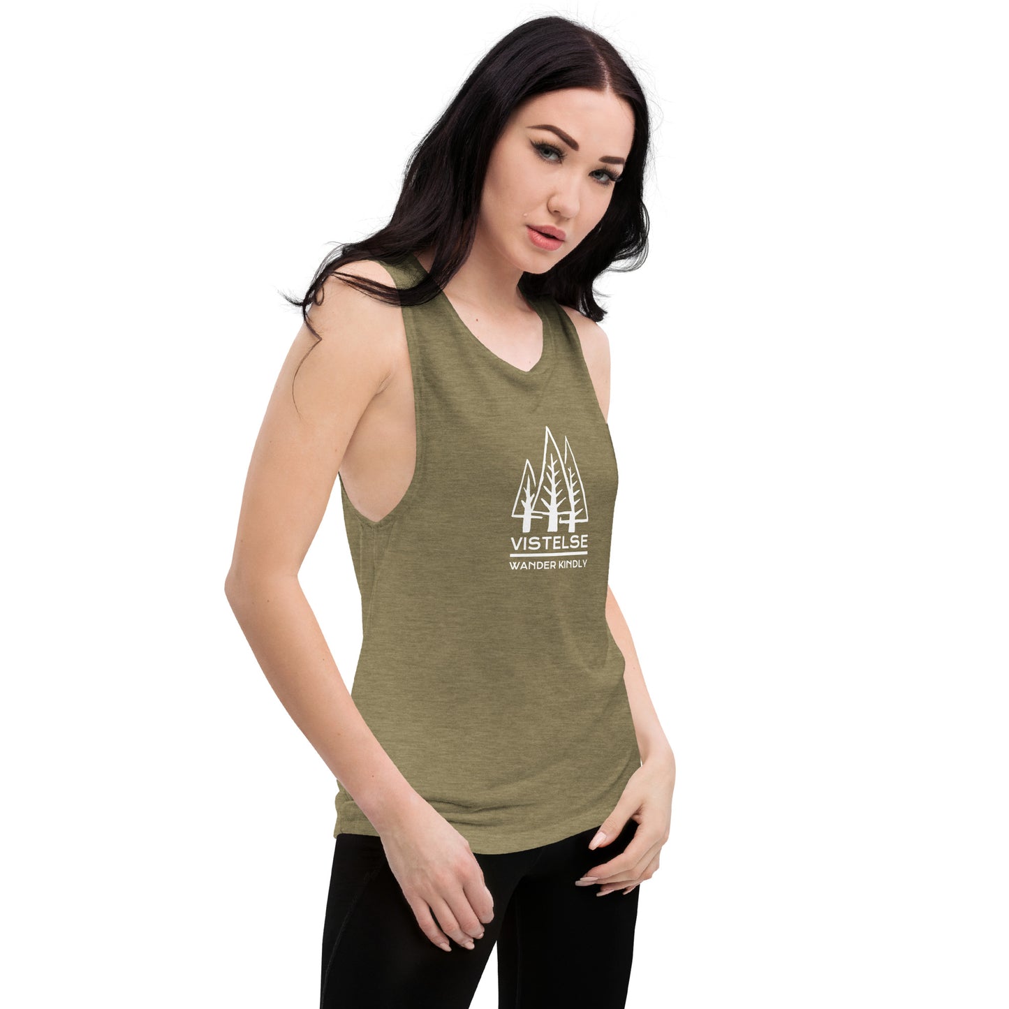 VISTELSE Wander Kindly White Ladies’ Muscle Tank