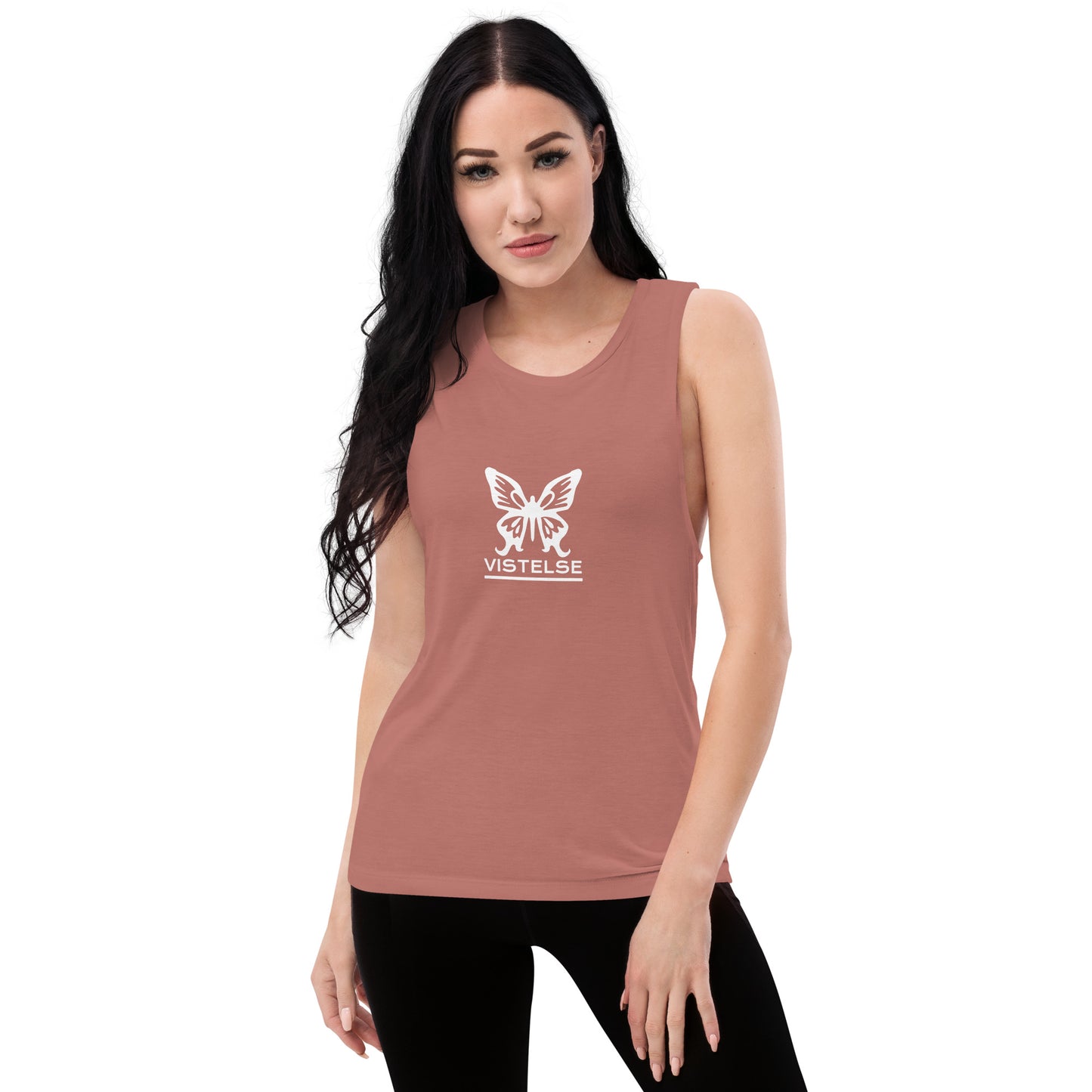 VISTELSE Butterfly White Ladies’ Muscle Tank