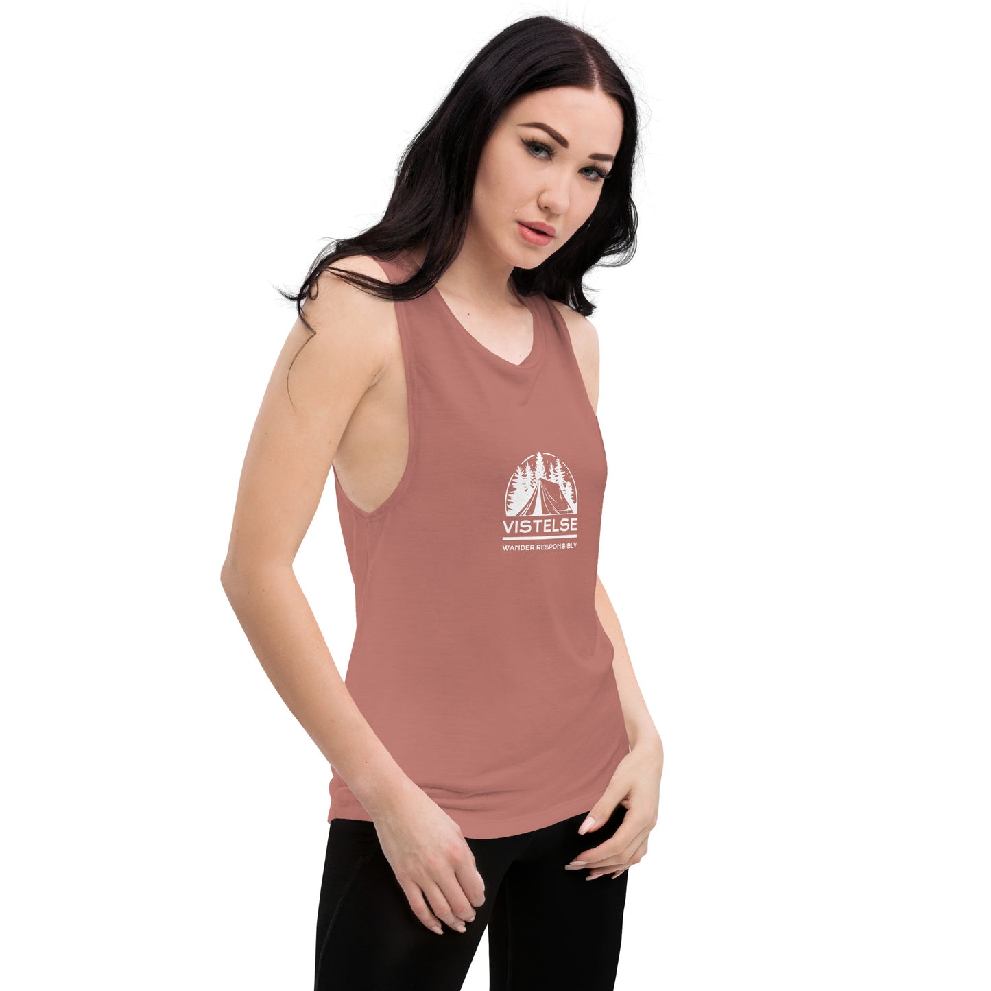 VISTELSE Wander Responsibly White Ladies’ Muscle Tank