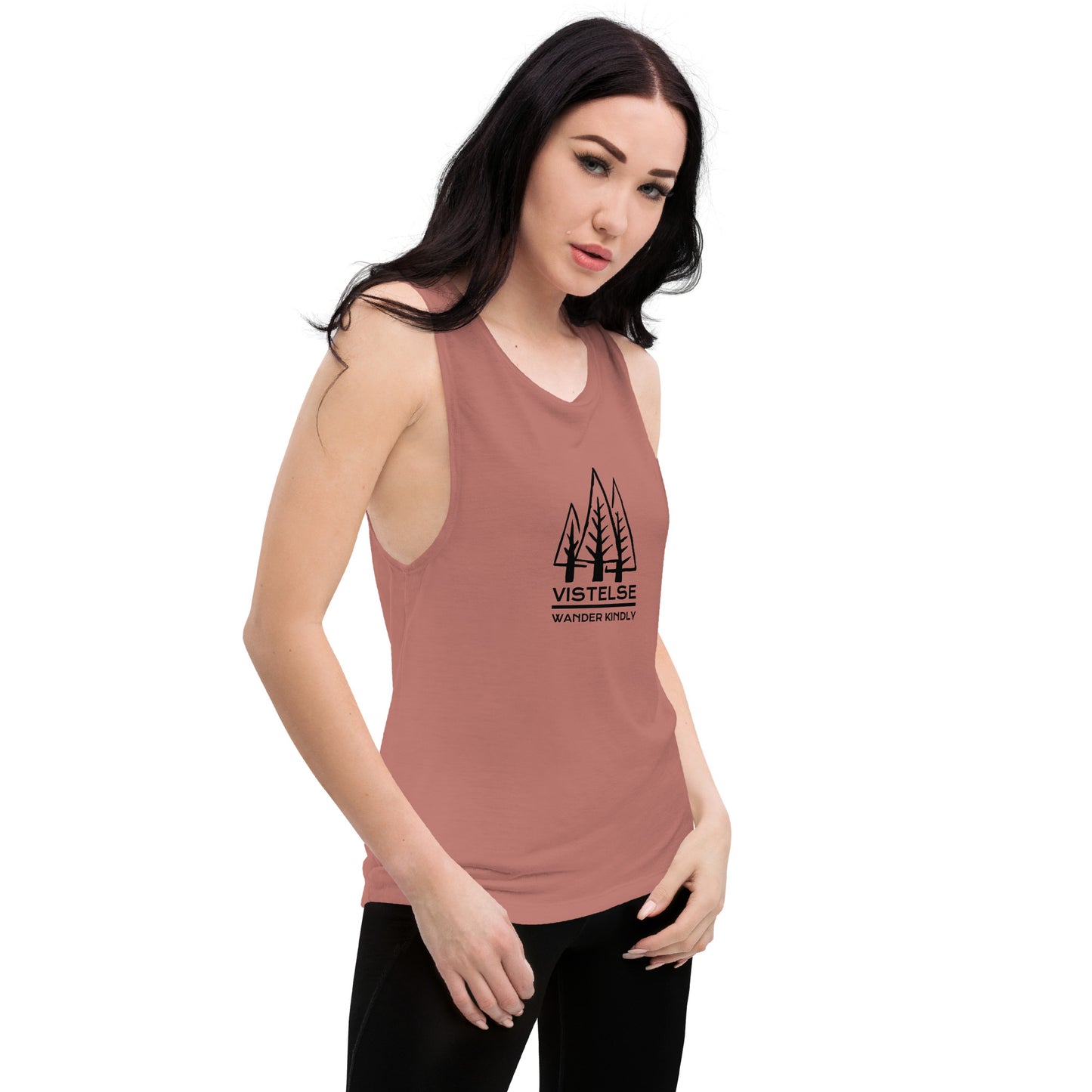 VISTELSE Wander Kindly Black Ladies’ Muscle Tank