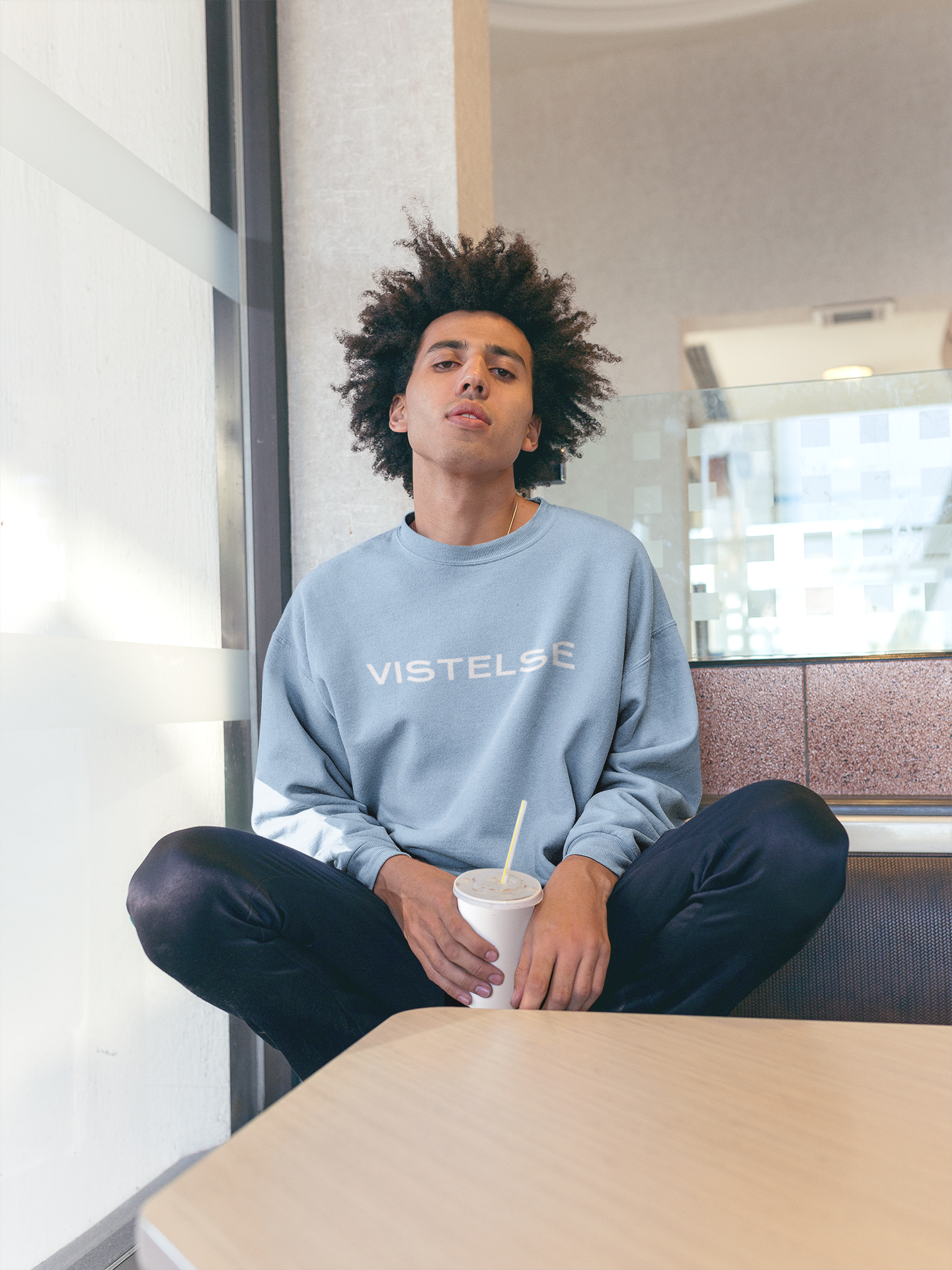 VISTELSE Logo Embroidered Unisex Crew Sweatshirt